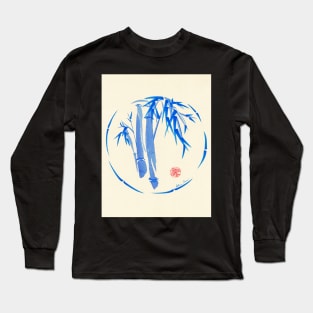 "enso blu"  Original enso sumi-e ink brush pen wash painting Long Sleeve T-Shirt